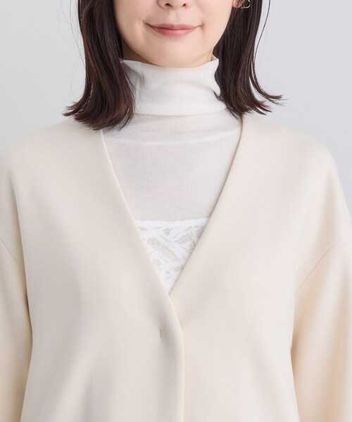 INDIVI（インディヴィ）の「【秋／軽羽織り】ノーカラーミドル丈ライトコート（ノーカラージャケット・レディース・ライトグレー系5/ネイビー/アイボリー・38/34/15 /13/05）」の15枚目の写真