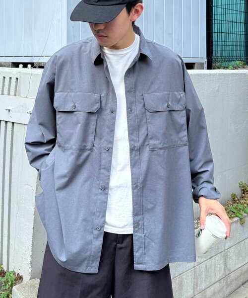 CIAOPANIC TYPY（チャオパニックティピー）の「【MOL】ドライバーズワイドシャツ長袖（シャツ/ブラウス・レディース・ネイビー/チャコールグレー/ブラック・LARGE/MEDIUM）」の3枚目の写真