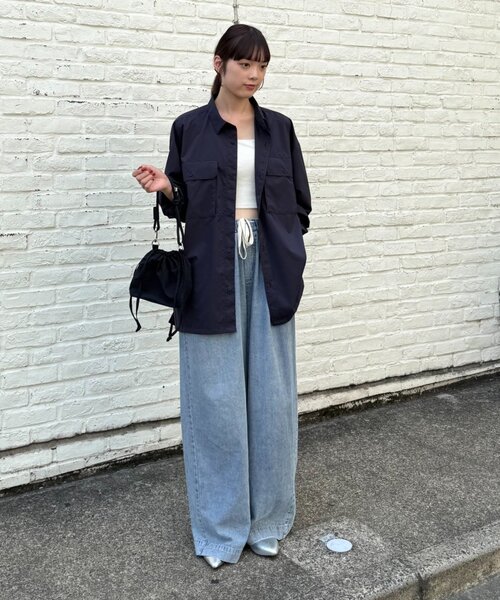 CIAOPANIC TYPY（チャオパニックティピー）の「【MOL】ドライバーズワイドシャツ長袖（シャツ/ブラウス・レディース・ネイビー/チャコールグレー/ブラック・LARGE/MEDIUM）」の5枚目の写真