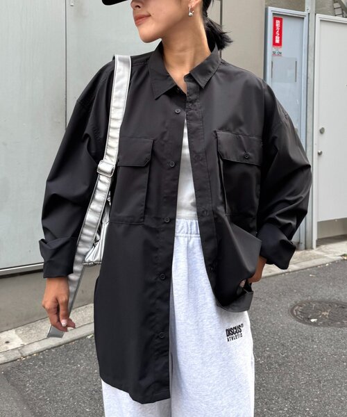 CIAOPANIC TYPY（チャオパニックティピー）の「【MOL】ドライバーズワイドシャツ長袖（シャツ/ブラウス・レディース・ネイビー/チャコールグレー/ブラック・LARGE/MEDIUM）」の7枚目の写真