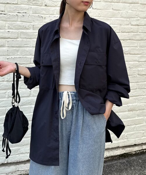 CIAOPANIC TYPY（チャオパニックティピー）の「【MOL】ドライバーズワイドシャツ長袖（シャツ/ブラウス・レディース・ネイビー/チャコールグレー/ブラック・LARGE/MEDIUM）」の15枚目の写真