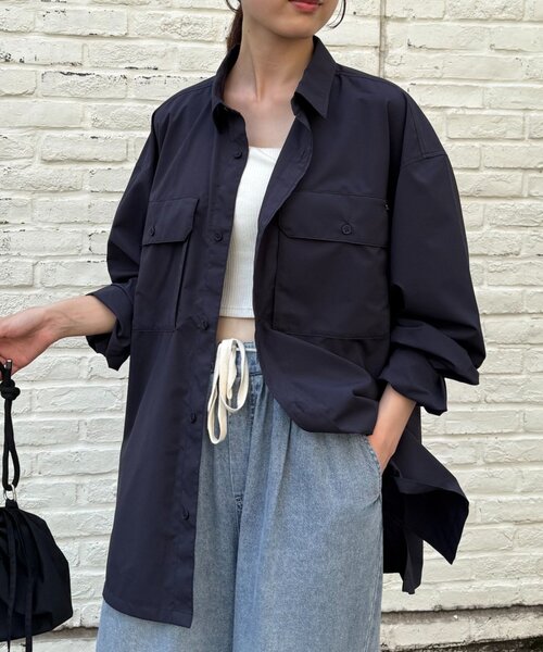 CIAOPANIC TYPY（チャオパニックティピー）の「【MOL】ドライバーズワイドシャツ長袖（シャツ/ブラウス・レディース・ネイビー/チャコールグレー/ブラック・LARGE/MEDIUM）」の16枚目の写真