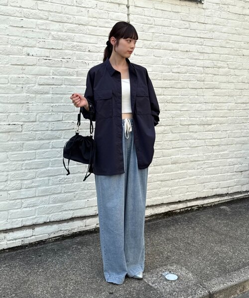 CIAOPANIC TYPY（チャオパニックティピー）の「【MOL】ドライバーズワイドシャツ長袖（シャツ/ブラウス・レディース・ネイビー/チャコールグレー/ブラック・LARGE/MEDIUM）」の21枚目の写真