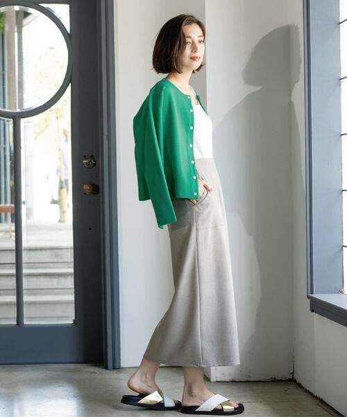 OPAQUE.CLIP（オペークドットクリップ）の「ストレッチダブルポケットタイトスカート【洗える】（スカート・レディース・ブラウン系その他5/チャコール/ベージュ系その他6/ブラック・42/40/38/36）」の8枚目の写真