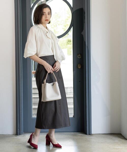 OPAQUE.CLIP（オペークドットクリップ）の「ストレッチダブルポケットタイトスカート【洗える】（スカート・レディース・ブラウン系その他5/チャコール/ベージュ系その他6/ブラック・42/40/38/36）」の11枚目の写真