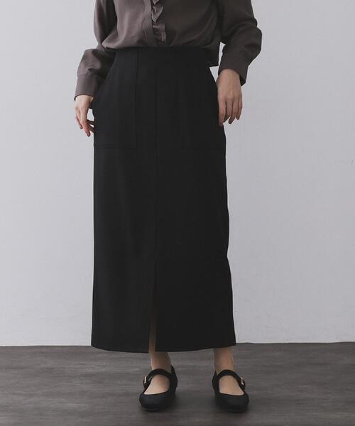 OPAQUE.CLIP（オペークドットクリップ）の「ストレッチダブルポケットタイトスカート【洗える】（スカート・レディース・ブラウン系その他5/チャコール/ベージュ系その他6/ブラック・42/40/38/36）」の14枚目の写真