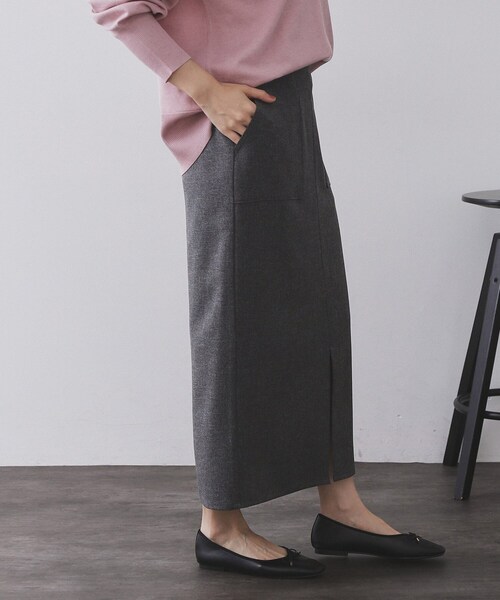 OPAQUE.CLIP（オペークドットクリップ）の「ストレッチダブルポケットタイトスカート【洗える】（スカート・レディース・ブラウン系その他5/チャコール/ベージュ系その他6/ブラック・42/40/38/36）」の20枚目の写真