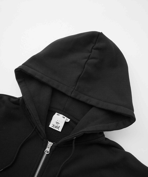 fr2golf スェットパーカー　ブラック　XL 9月新作 完売品 X-girl（エックスガール）の「MESSAGE AND FACE ZIP UP SWEAT