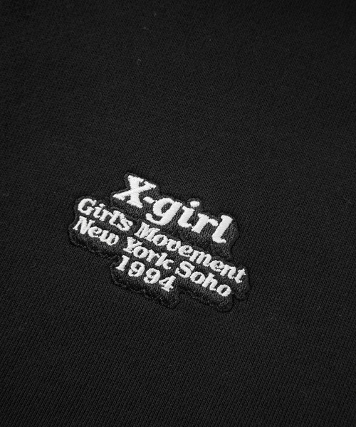 X-girl(エックスガール)の「MESSAGE AND FACE ZIP UP SWEAT HOODIE(パーカー・レディース・アッシュ/ブラック/オリーブ・S/M)」の8枚目の写真