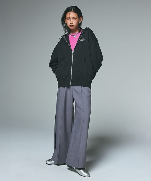 MESSAGE AND FACE ZIP UP SWEAT HOODIE（パーカー）｜X-girl（エックス