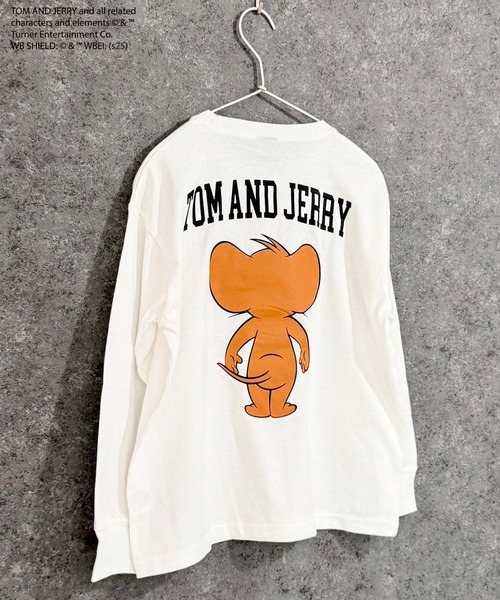 Tom&Jerry(トムアンドジェリー)の「【TOM&JERRY/トム&ジェリー】 オーバーサイズ ロンT(Tシャツ/カットソー・キッズ・オフホワイト/杢グレー/ダークグリーン/チャコール/ホワイト系その他/グリーン系その他/ネイビー/ブラック・110cm/120cm/130cm/140cm/150cm/160cm)」の3枚目の写真