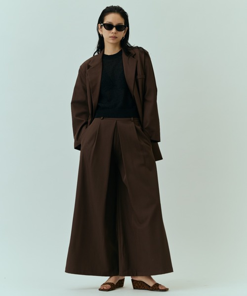 DRWCYS（ドロシーズ）の「タックワイドPT（スラックス・レディース・グレー/ブラウン/ベージュ・SMALL/MEDIUM）」の2枚目の写真