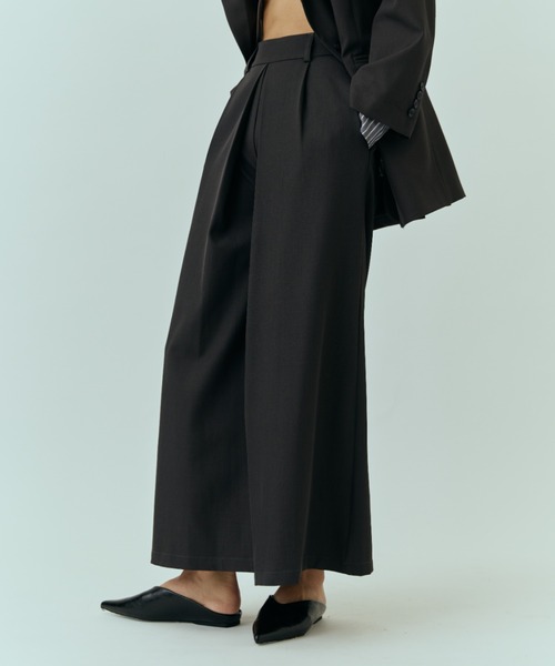 DRWCYS（ドロシーズ）の「タックワイドPT（スラックス・レディース・グレー/ブラウン/ベージュ・SMALL/MEDIUM）」の17枚目の写真