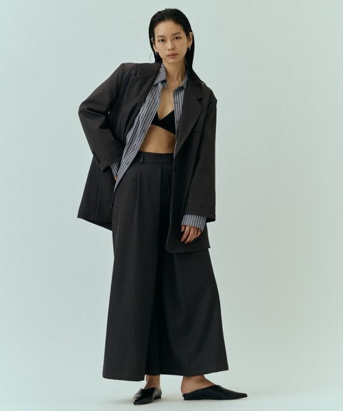 DRWCYS（ドロシーズ）の「タックワイドPT（スラックス・レディース・グレー/ブラウン/ベージュ・SMALL/MEDIUM）」の21枚目の写真