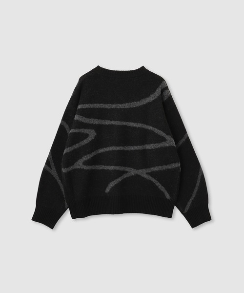 NAVY(ネイビー)の「nAvy ニュアンスライン柄 もちりクルーネックニット(ニット/セーター・レディース・ブラック/グレー・M/L)」の21枚目の写真