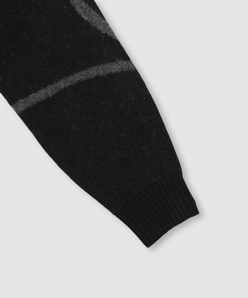 NAVY(ネイビー)の「nAvy ニュアンスライン柄 もちりクルーネックニット(ニット/セーター・レディース・ブラック/グレー・M/L)」の18枚目の写真