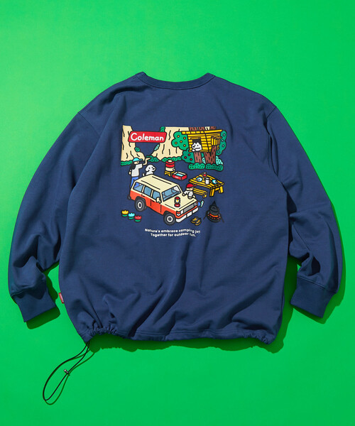 COLEMAN(コールマン)の「Coleman/コールマン Coleman×matsui×FREAK'S STORE 別注 コールマン matsui rocky camping ドローコード クルーネック スウェット(スウェット・メンズ・チャコールグレー/ライトグレー/オフホワイト/ブルー・MEDIUM/LARGE)」の18枚目の写真
