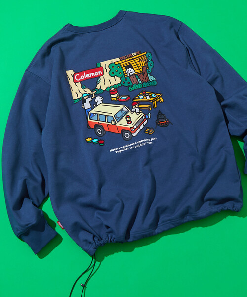 COLEMAN(コールマン)の「Coleman/コールマン Coleman×matsui×FREAK'S STORE 別注 コールマン matsui rocky camping ドローコード クルーネック スウェット(スウェット・メンズ・チャコールグレー/ライトグレー/オフホワイト/ブルー・MEDIUM/LARGE)」の16枚目の写真