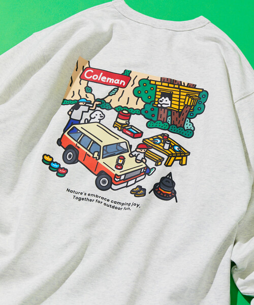 COLEMAN(コールマン)の「Coleman/コールマン Coleman×matsui×FREAK'S STORE 別注 コールマン matsui rocky camping ドローコード クルーネック スウェット(スウェット・メンズ・チャコールグレー/ライトグレー/オフホワイト/ブルー・MEDIUM/LARGE)」の5枚目の写真