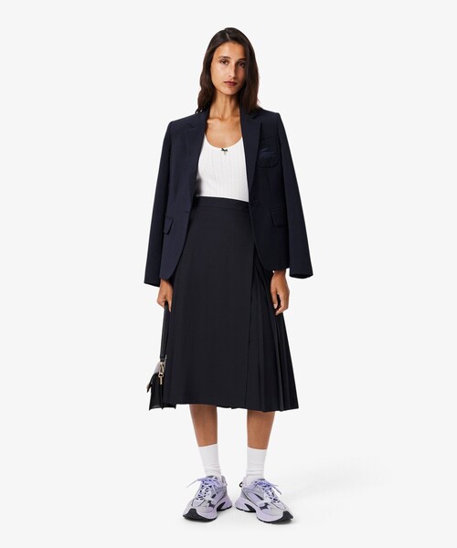 LACOSTE(ラコステ)の「ブレンドウールプリーツラップスカート(スカート・レディース・ダークネイビー・36/38/34)」の6枚目の写真