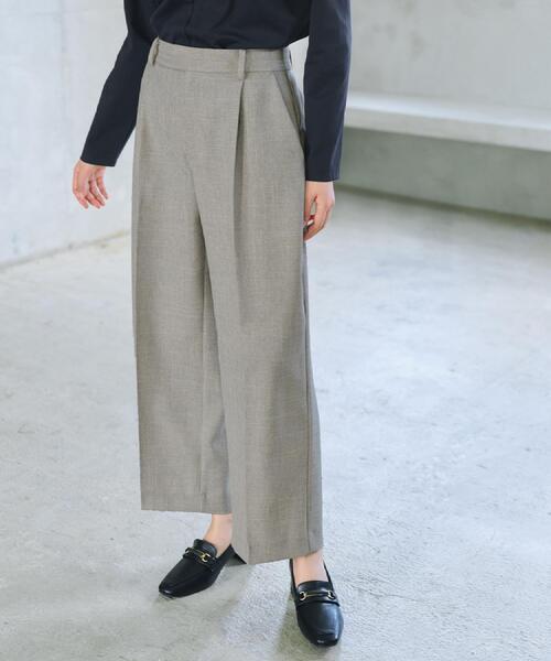 index（インデックス）の「ワイドストレートパンツ/セットアップ対応可【洗濯機OK/イージーアイロン】（その他パンツ・レディース・ブラウン系その他2/グレー系3/ベージュ系3・36/38/40/42）」の4枚目の写真
