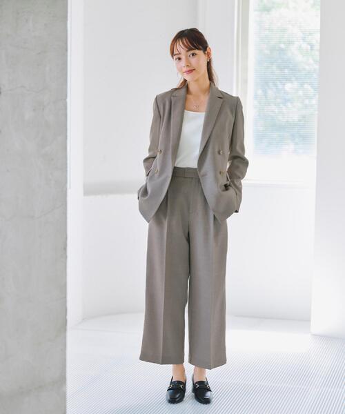 index（インデックス）の「ワイドストレートパンツ/セットアップ対応可【洗濯機OK/イージーアイロン】（その他パンツ・レディース・ブラウン系その他2/グレー系3/ベージュ系3・36/38/40/42）」の5枚目の写真