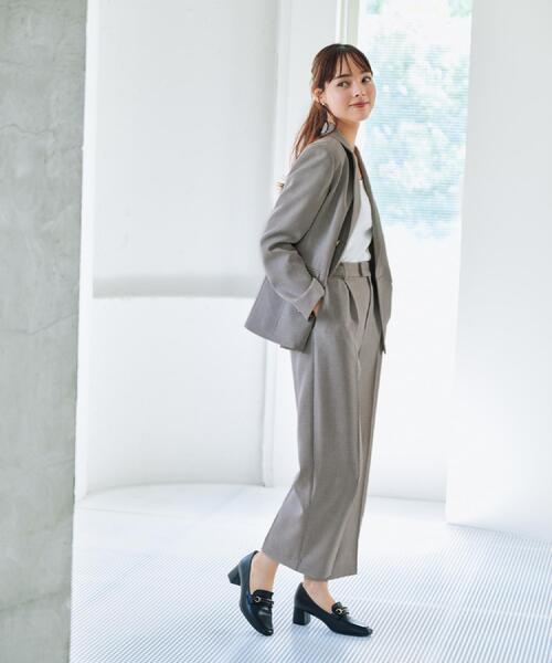 index（インデックス）の「ワイドストレートパンツ/セットアップ対応可【洗濯機OK/イージーアイロン】（その他パンツ・レディース・ブラウン系その他2/グレー系3/ベージュ系3・36/38/40/42）」の6枚目の写真