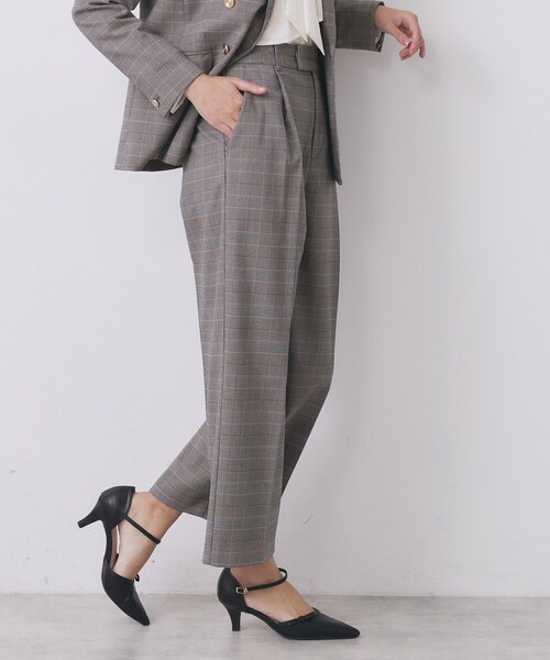 index（インデックス）の「ワイドストレートパンツ/セットアップ対応可【洗濯機OK/イージーアイロン】（その他パンツ・レディース・ブラウン系その他2/グレー系3/ベージュ系3・36/38/40/42）」の8枚目の写真