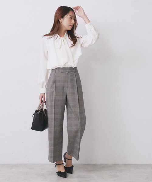 index（インデックス）の「ワイドストレートパンツ/セットアップ対応可【洗濯機OK/イージーアイロン】（その他パンツ・レディース・ブラウン系その他2/グレー系3/ベージュ系3・36/38/40/42）」の10枚目の写真