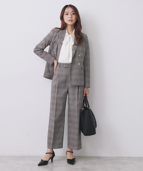 index（インデックス）の「ワイドストレートパンツ/セットアップ対応可【洗濯機OK/イージーアイロン】（その他パンツ・レディース・ブラウン系その他2/グレー系3/ベージュ系3・36/38/40/42）」の11枚目の写真