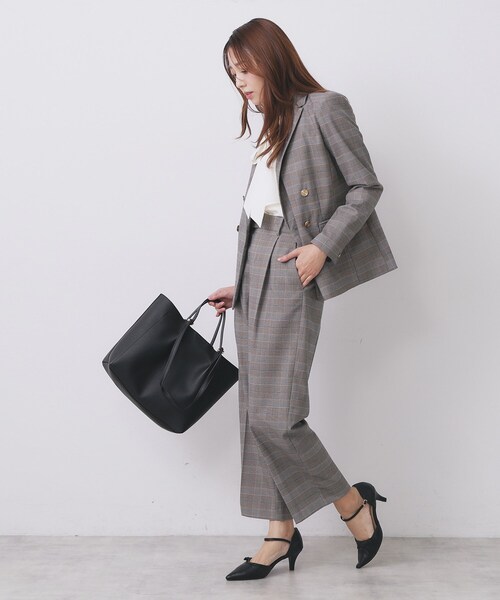 index（インデックス）の「ワイドストレートパンツ/セットアップ対応可【洗濯機OK/イージーアイロン】（その他パンツ・レディース・ブラウン系その他2/グレー系3/ベージュ系3・36/38/40/42）」の12枚目の写真