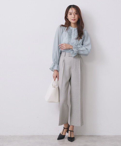 セール】ワイドストレートパンツ/セットアップ対応可【洗濯機OK