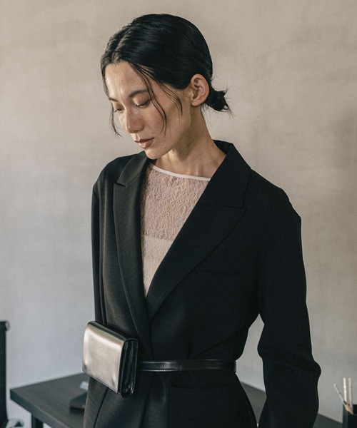 LEPSIM(レプシィム)の「《オフィスライン》レースクルー長袖プルオーバー 587917(Tシャツ/カットソー・レディース・オフホワイト/ブラック・FREE)」の7枚目の写真