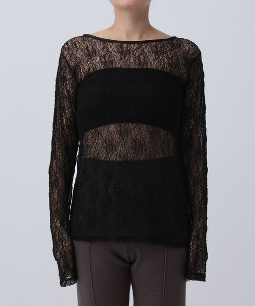 LEPSIM(レプシィム)の「《オフィスライン》レースクルー長袖プルオーバー 587917(Tシャツ/カットソー・レディース・オフホワイト/ブラック・FREE)」の19枚目の写真