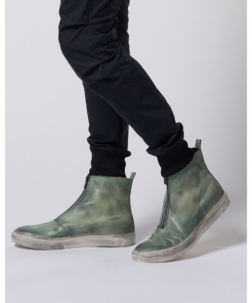 wjk（ダヴルジェイケイ）の「front zip bootie（ブーツ・メンズ・ブラック/スモーキーグリーン系・40/42/44）」の5枚目の写真