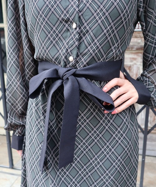 CECIL McBEE(セシルマクビー)の「バイアスチェッククレリックワンピース(ワンピース・レディース・ブラウン/ベージュ/ブラック・MEDIUM)」の12枚目の写真