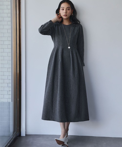 セール】【2025AW】クルーネック コクーン フォーマル ワンピース