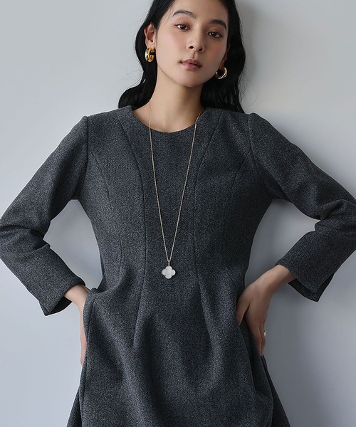 セール】【2025AW】クルーネック コクーン フォーマル ワンピース