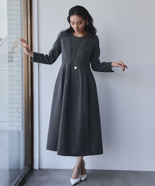 セール】【2025AW】クルーネック コクーン フォーマル ワンピース