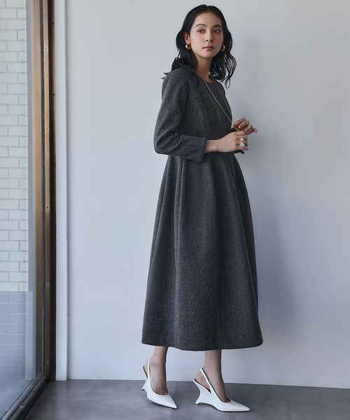 ELFRANK（エルフランク）の「クルーネック コクーン フォーマル ワンピース（ワンピース・レディース・ブラック/グレー・M/L）」の12枚目の写真