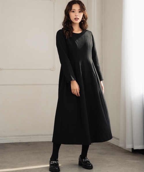 2025AW】クルーネック コクーン フォーマル ワンピース（ワンピース