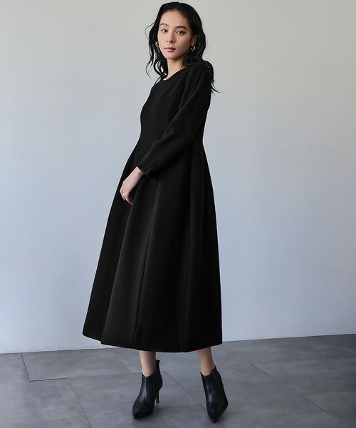 2025AW】クルーネック コクーン フォーマル ワンピース（ワンピース