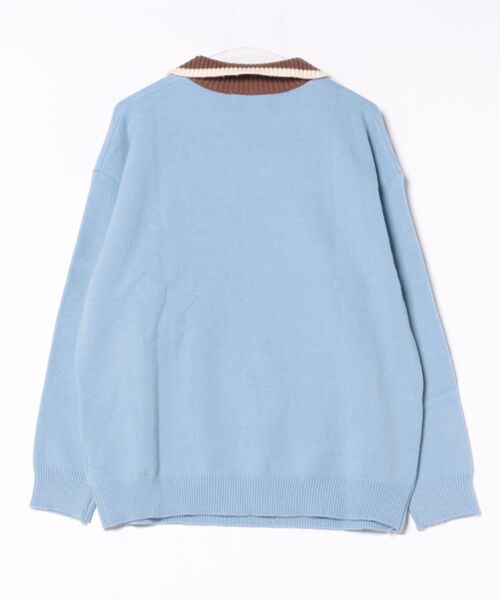 HOOK(フック)の「キノコ ポロニット セーター(ニット/セーター・メンズ・チョコ/ブルー・MEDIUM/LARGE)」の16枚目の写真
