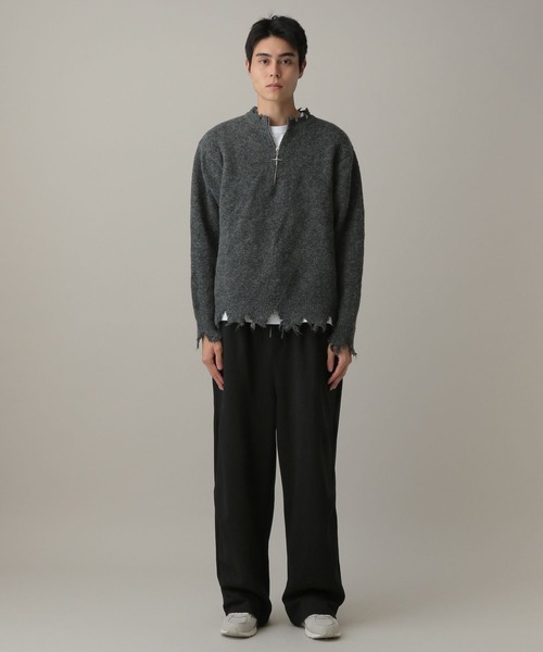 LAND MUSEUM（ランドミュージアム）の「LAND MUSEUM／バレルワイドスウェットパンツ（スウェットパンツ・メンズ・ブラック/グレー・MEDIUM/LARGE）」の12枚目の写真