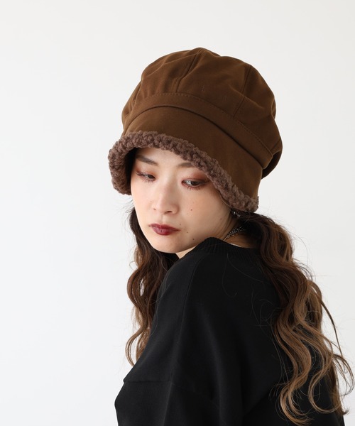 セール】フェイクウール×ボアボリュームキャスケット（キャスケット