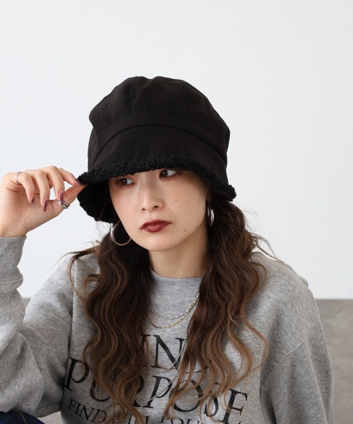 ⚠️本日限定価格⚠️baa costume mfg キャスケット　ヴィンテージ セール】フェイクウール×ボアボリュームキャスケット（キャスケット