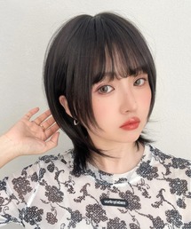 Brightlele(ブライトララ)の「 モードショートウルフ 」 ウィッグ 自然 ショート ボブ ウルフ フルウィッグ(ウィッグ)
