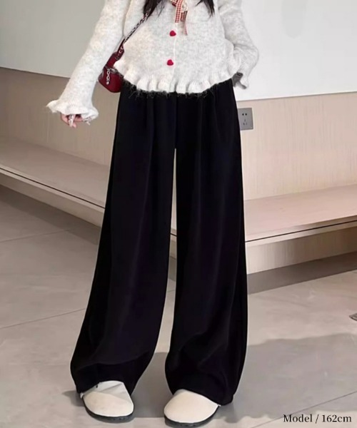 SEU(エスイーユー)の「ワイドスウェットパンツ 裏起毛ワイドパンツ 体型カバー オフィスカジュアル きれいめカジュアル レディース韓国(スウェットパンツ・レディース・ダークブラウン/ブラウン/アイボリー/ブラック・M/L)」の20枚目の写真
