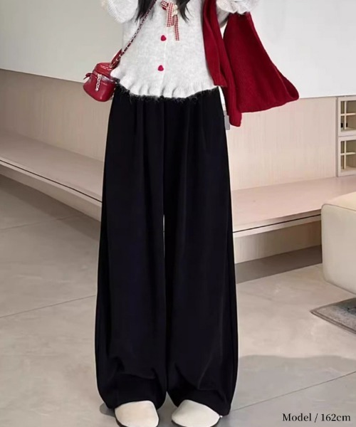SEU(エスイーユー)の「ワイドスウェットパンツ 裏起毛ワイドパンツ 体型カバー オフィスカジュアル きれいめカジュアル レディース韓国(スウェットパンツ・レディース・ダークブラウン/ブラウン/アイボリー/ブラック・M/L)」の21枚目の写真