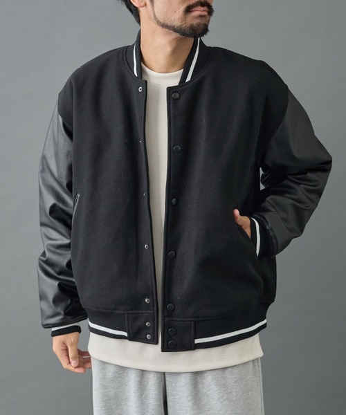 SOLIOST スタジャン ブラック Lサイズ 楽天市場】オーバーサイズ